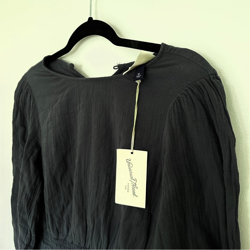 NWT- Universal Thread Womens A Line‎ Dress Gray Ombre Keyhole Back Long Sleeve - Picture 2 of 9